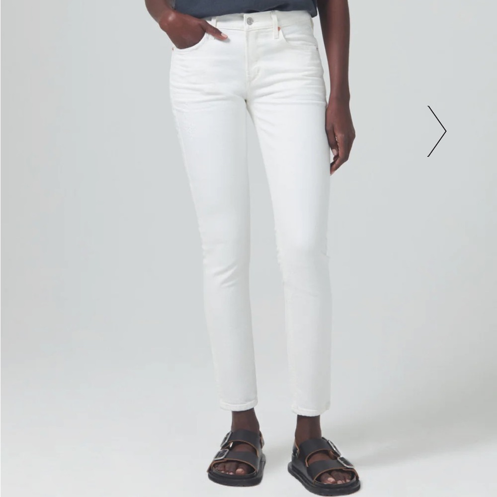 Citizens Of Humanity NWT White Racer Skinny Jeans, US size 12/32 Santorini Racer